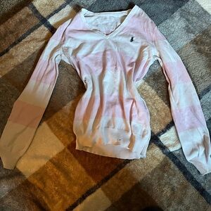 Polo by Ralph Lauren Pink and White Striped Sweater
